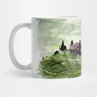 Beautiful Tuscany Italy / Toscana Italia Countryside Watercolor Travel Mug